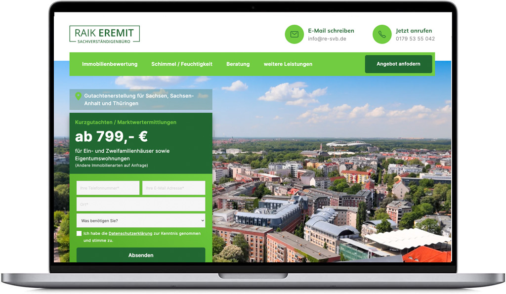 Webdesign der Immobilienbewertung in Sondershausen